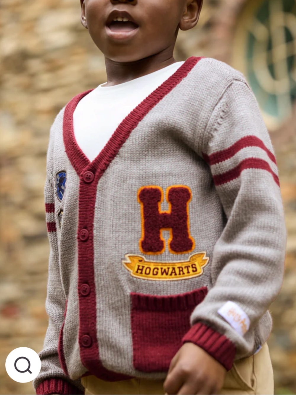 Little Sleepies Gray and Burgundy Harry Potter Cardigan